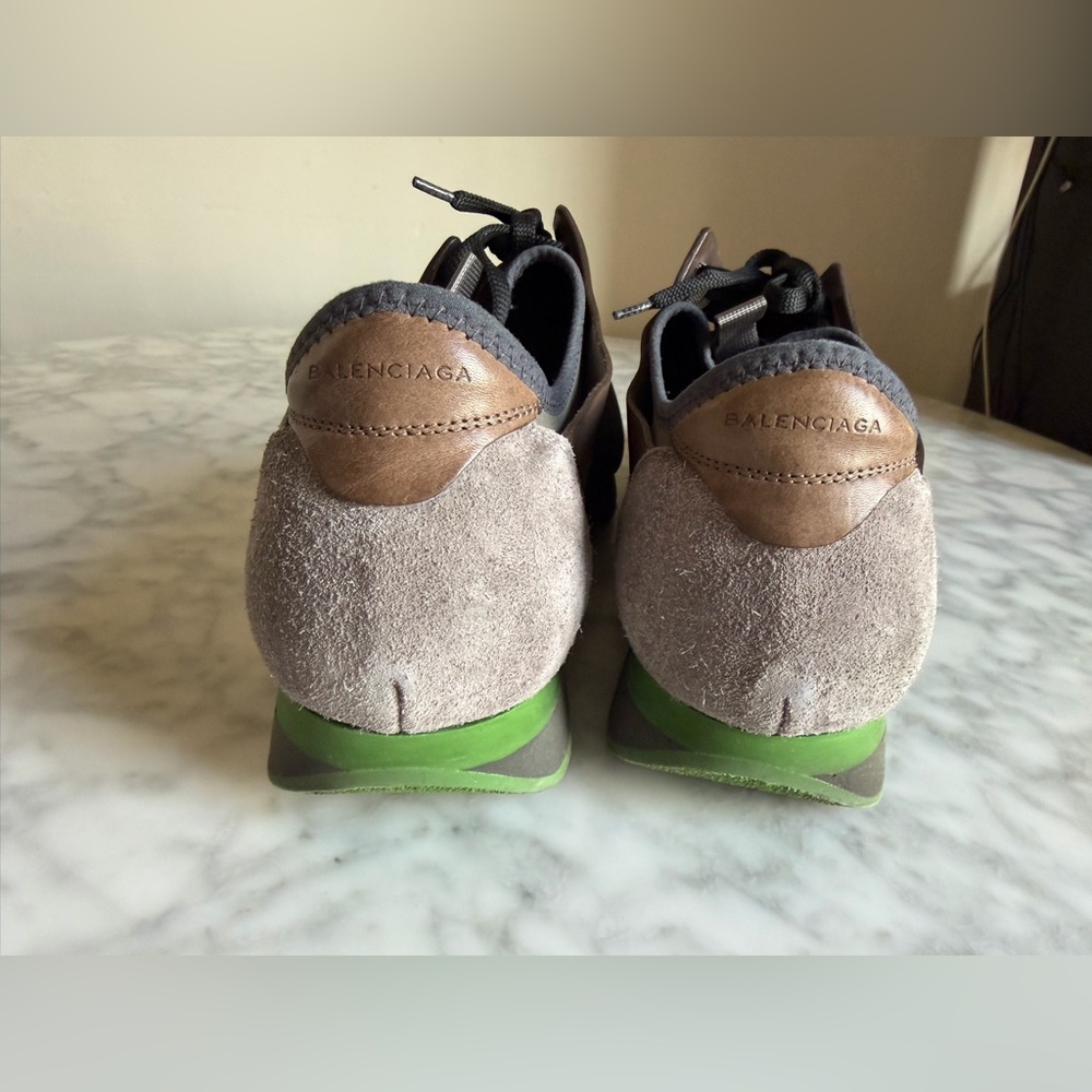 Authentic Balenciaga Leather, Suede & Mesh Race Runner Sneakers Shoes Size 45 - Picture 6 of 15